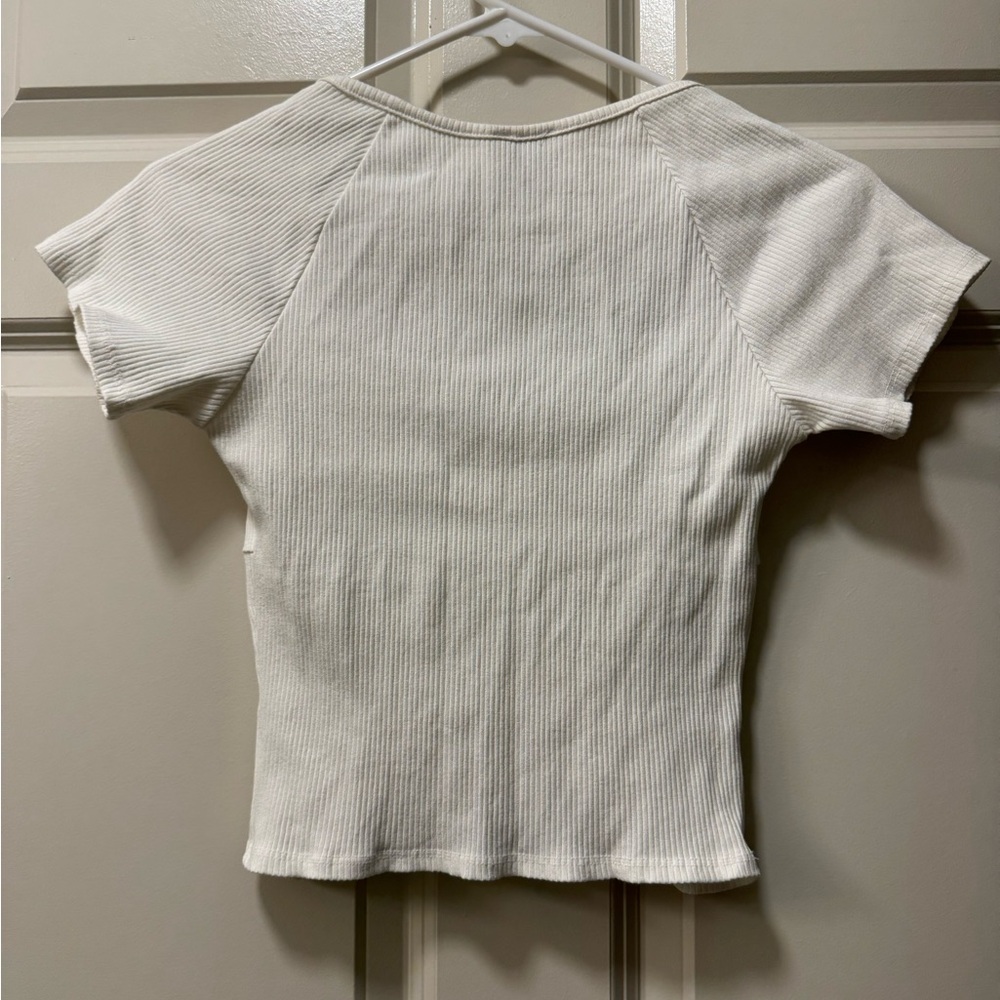 Blue Rain Ribbed Crop Top - Picture 3 of 3